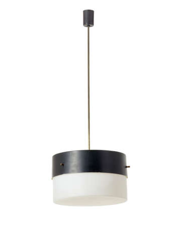 Cylindrical suspension lamp in black pai… - photo 1