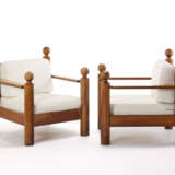Pair of armchairs with solid wood struct… - photo 1