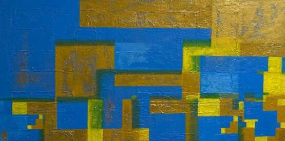 Золотая Геометрия 4/2. Acryl цветной фон абстрактная живопись Usbekistan 2023 - Foto 1