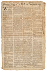 An extremely rare broadsheet printing of the Constitution