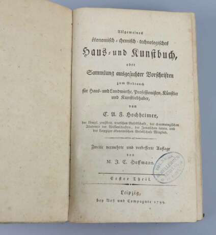 Haus- und Kunstbuch Leipzig 1799 - Foto 1