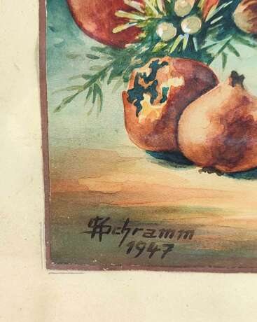 Stillleben mit Früchten und Nüssen - Schramm, K. 1947 - Foto 2