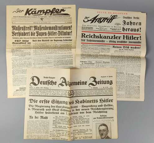 3 Zeitungen Januar 1933 - Foto 1