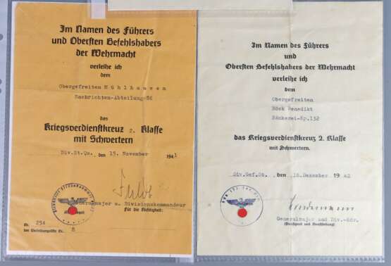 3 Verleihungs Urkunden 1941/44 - photo 2