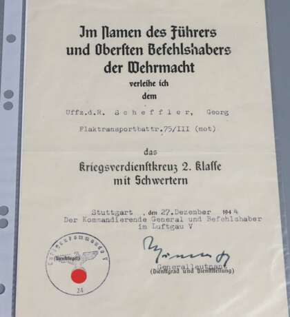 3 Verleihungs Urkunden 1941/44 - фото 3