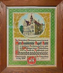 Urkunde Ehrenbranddirektor Oberlungwitz 1934