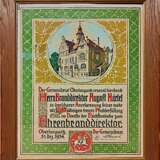 Urkunde Ehrenbranddirektor Oberlungwitz 1934 - фото 1