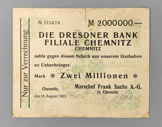 2 Mio Marschel Frank Sachs AG Chemnitz 1923 - photo 1