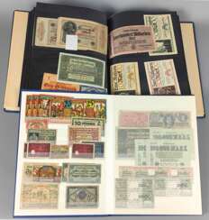 Sammlung Geldscheine u.a. in 2 Alben ab 1906