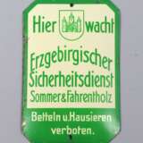 Emailleschild *Erzgebirgischer Sicherheitsdienst* - photo 1