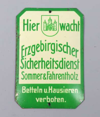 Emailleschild *Erzgebirgischer Sicherheitsdienst* - photo 1