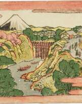 Katsushika Hokusai (1760-1849) Katsukawa Shuntei (Shokosai) (1770-1824) | Ten woodblock prints from the series Twelve Views of the Eastern Capital (Toto juni kei) | Edo period, late 18th - early 19th century