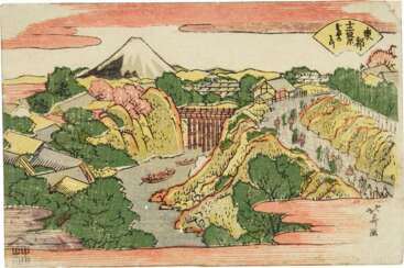 Katsushika Hokusai (1760-1849) Katsukawa Shuntei (Shokosai) (1770-1824) | Ten woodblock prints from the series Twelve Views of the Eastern Capital (Toto juni kei) | Edo period, late 18th - early 19th century