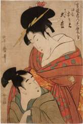 Kitagawa Utamaro (1754-1806) | Osome of the Oil Shop and the Apprentice Hisamatsu (Aburaya Osome, detchi Hisamatsu) | Edo period, late 18th century