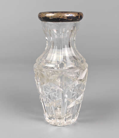 Kristallvase mit Silberrand - Foto 1