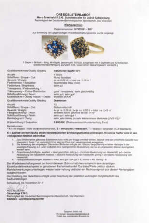 Hochwertiger Ring mit Saphiren und Bril - photo 2