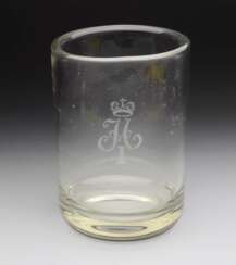 Biedermeier Monogramm Becherglas um 1840