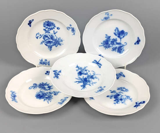 Meissen Satz Dessertteller *Blaue Blume* 19. Jhd. - фото 1