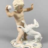 Putto Figur mit Windhund - Foto 1