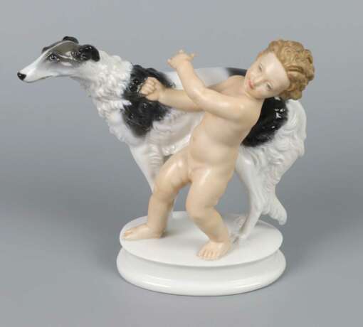 Rosenthal Putto mit Windhund - Foto 1