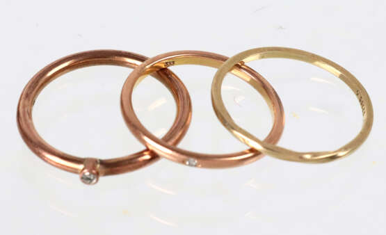 3 Vorsteck Ringe Tricolor - GG/WG/RG 333 - photo 1