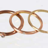 3 Vorsteck Ringe Tricolor - GG/WG/RG 333 - photo 1