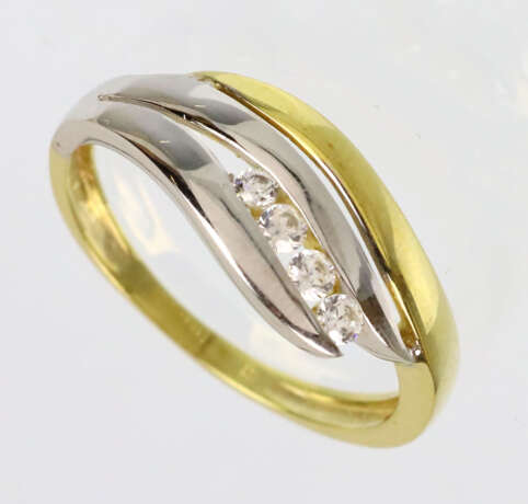 Bicolor Ring mit Zirkonia - GG/WG 333 - фото 1