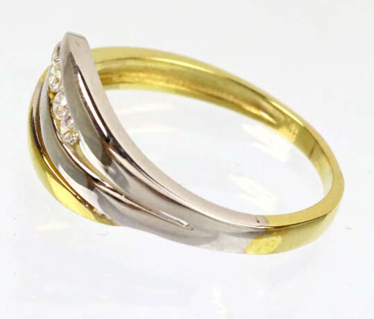 Bicolor Ring mit Zirkonia - GG/WG 333 - фото 3