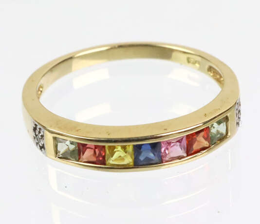 Regenbogen Saphir Ring mit Brillant - GG 375 - photo 1