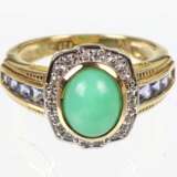 Chrysopras Ring mit Topase und Tansanite - Foto 1