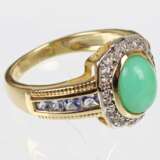 Chrysopras Ring mit Topase und Tansanite - photo 2