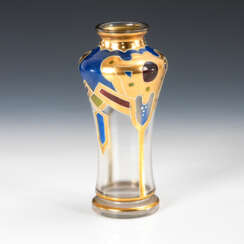 Art Nouveau Vase with enamel painting.