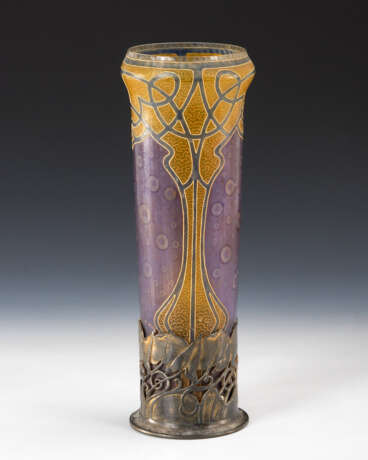 Jugendstil-Vase mit Metall-Montierung. - Foto 1