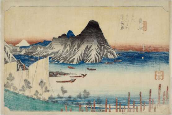 Utagawa Hiroshige (1797-1858) | Five woodblock prints from the series Fifty-three Stations of the Tokaido (Tokaido gojusan tsugi no uchi), also known as the First Tokaido or Great Tokaido | Edo period, 19th century - фото 3