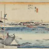 Utagawa Hiroshige (1797-1858) | Five woodblock prints from the series Fifty-three Stations of the Tokaido (Tokaido gojusan tsugi no uchi), also known as the First Tokaido or Great Tokaido | Edo period, 19th century - Foto 9