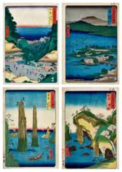 Utagawa Hiroshige (1797-1858) | Four woodblock prints from the series Famous Places in the Sixty-odd Provinces | Edo period, 19th century
