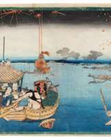 Utagawa Kuniyoshi (1797-1861) | Cooling Off at Ryogoku Bridge (Ryogoku no suzumi) | Edo period, 19th century