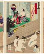 Утагава Ёсиику (1833-1904). Utagawa Yoshiiku (1833-1904) | The Long-awaited Return of Flowers in Hot Springs (Ichiyo-raifuku hana sugata yu) | Edo - Meiji period, 19th century