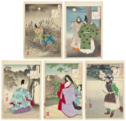 Tsukioka Yoshitoshi (1839-1892) | Ten woodblock prints from the series One Hundred Aspects of the Moon (Tsuki hyakushi) | Meiji period, late 19th century
