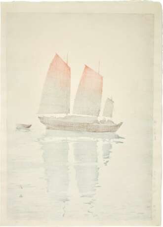 Yoshida Hiroshi (1876-1950) | Three variants of Sailboats (Hansen) | Taisho period, early 20th century - Foto 3