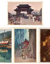 Yoshida Hiroshi (1876-1950) | Four woodblock prints | Showa period, 20th century