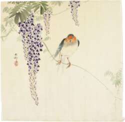 Ohara Koson (1877-1945) | Barn swallow and wisteria; together with a painting of the same subject | Showa period, 20th century