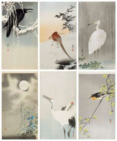 Ohara Koson (1877-1945) | Eight woodblock prints depicting birds and flowers | Taisho period, early 20th century - Foto 1