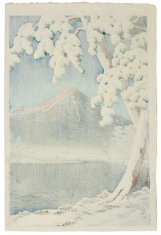 Kawase Hasui (1883-1957) | Clearing After Snowfall on Mount Fuji, Tagonoura Beach (Fuji no yukibare, Tagonoura) | Showa period, 20th century - photo 2