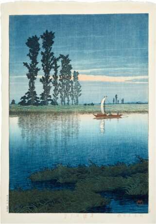 Kawase Hasui (1883-1957) | Evening at Ushibori (Ushibori no yugure) | Showa period, 20th century - фото 1