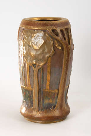 Große Jugendstil-Vase mit Eosinglasur, - Foto 2