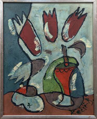 Kecir, Bohumil Samuel (1904-1987) "Abstraktes Blumenmotiv", Öl/ Mp., sign. u.r., 50x40 cm, Rahmen - фото 1