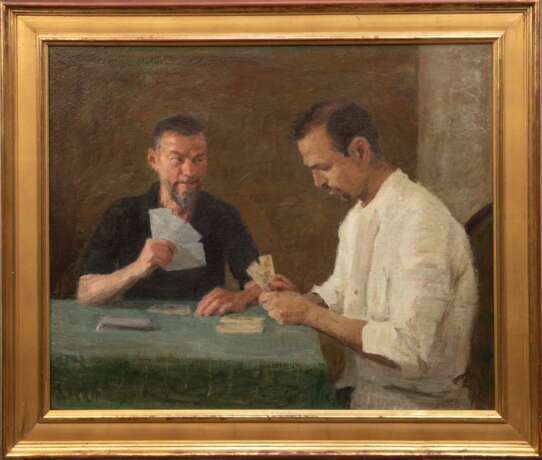 Dupuis, Maurice (1882-1959, belgischer Maler) "Kartenspieler", Öl/ Lw., sign. u.r., 60x73 cm, Rahmen - фото 1