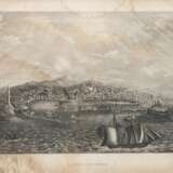 Karte "Ansicht von Genua", von Johannes Hausheer (1813-1841), Stahlschicht, stockfleckig und wasserfleckig, 29x38,5 cm, hinter Glas und Rahmen - Foto 1