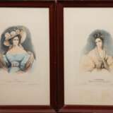 Lassalle, Emile (1813 Bodeaux-1871 Paris) Paar Lithographien "Elegante Damen", leicht stockfleckig, je 41x28,5 cm, hinter Glas und Rahmen - фото 1
